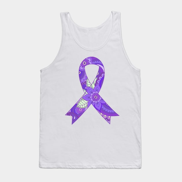 Flower pattern Purple Awareness Ribbon Tank Top by CaitlynConnor